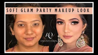 Soft Glam Party Makeup Look | Indian Wedding Guest Makeup | Makeup Tutorial | AARUSHI OSWAL