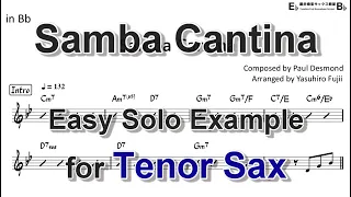 Samba Cantina - Easy Solo Example for Tenor Sax