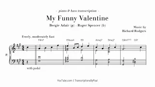 My Funny Valentine - Beegie Adair (Jazz piano transcription)