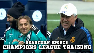 Real Madrid Players Train At The Etihad Stadium Ahead Of Champions League Semi-Final With Man City