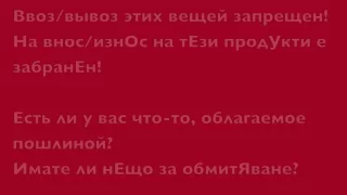 Болгарский язык за час. Разговорник для туристов. Урок 2. На границе, таможня.