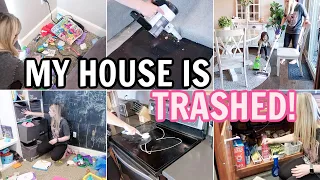 MY HOUSE IS TRASHED! CLEAN WITH ME 2024 | ALL DAY CLEANING MOTIVATION | ORGANIZING & DECLUTTERING