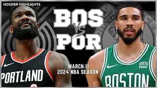 Boston Celtics vs Portland Trail Blazers Full Game Highlights | Mar 11 | 2024 NBA Season