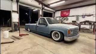 Bagging an 88-98 Chevy Silverado c1500 part 12…..finishing the bed body drop