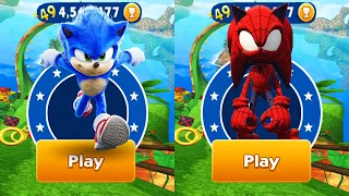 Sonic Dash vs Spiderhog Run - Movie Sonic defeat All Bosses Zazz Eggman All Characters Unlocked