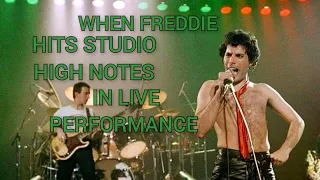 When Freddie hits Studio High Notes in Live Performance