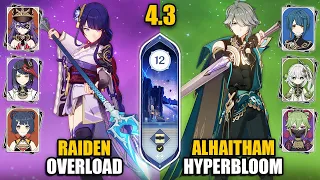 F2P C0 Raiden Overload & C0 Alhaitham Hyperbloom Team | Spiral Abyss 4.3 Floor 12 | Genshin Impact