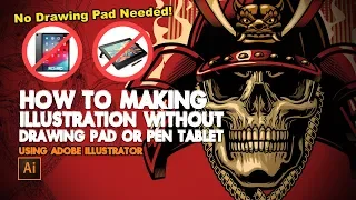 How to Drawing illustration without drawing pad, only pencil and mouse (with English Sub)