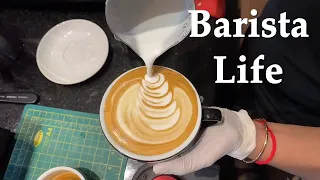 Cafe Vlog | Rosetta Latte art | Tulip Latte art | Hot caffe latte |