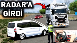 RADAR'DAN KAÇAN JETÇİ KAMYONU KOVALADIM ! SİVİL POLİS ETS 2 MOD Logitech G29