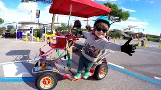 Driving in My 4 Power Wheels Electric Car | Tim & Dad Ride On Bicycle | Race Car Adventure TimKo Kid