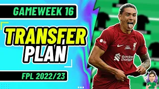 FPL GW16 | My Transfer Plan! (ONE WEEK PUNT) 👀| Fantasy Premier League 2022/2023!