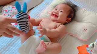 My 4-month-old Chanel giggling and laughing so hard