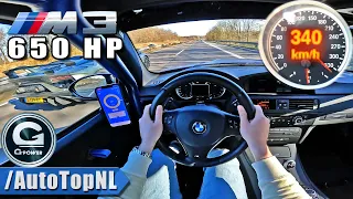 BMW M3 E92 G-Power *340KM/H* on AUTOBAHN [NO SPEED LIMIT] by AutoTopNL