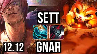 SETT vs GNAR (TOP) | 3/0/8, 1600+ games, 1.5M mastery | KR Diamond | 12.12