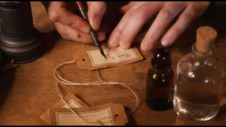 The Apothecary Shop's New Stock | Cinematic ASMR (no talking, paper, dried herbs, glass sounds)