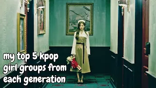 my top 5 kpop girl groups from each generation