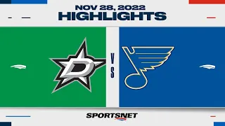 NHL Highlights | Stars vs. Blues - November 28, 2022