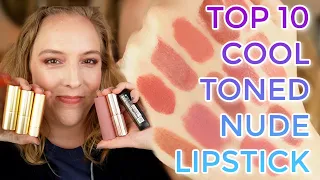 TOP 10 COOL TONED NUDE LIPSTICK // The best nude lipstick for fair skin with cool undertones