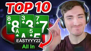 I CAN'T STOP MAKING FLUSHES at 50NL?! | Top 10 Poker Hands Ep. 149