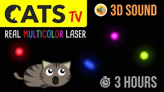 CATS TV - Real MULTICOLOR Laser - 3 HOURS [60 FPS] (Game for cats to watch)