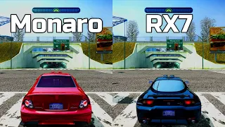 NFS Most Wanted: Vauxhall Monaro VXR vs Mazda RX7 - Drag Race