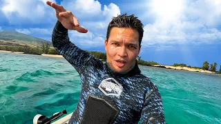 Spearfishing with my "Secret Weapon" - Camping Hawaii