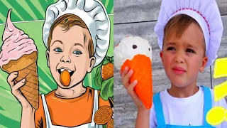 Niki and Mom pretend play selling ice cream Drawing Meme funny l Vlad and Niki