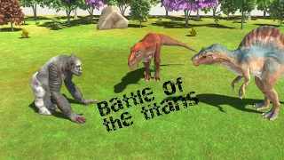 Goro the Giant vs T-rex vs Spinosaurus |Animal Revolt Battle Simulator