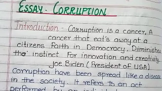 Essay on Corruption in English | How to write essay on Corruption| essay writing| English essay