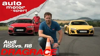 Drag Race: Audi RS5 vs. Audi R8 - Ungleiche Brüder beim Kampf gegen die Uhr? I auto motor und sport