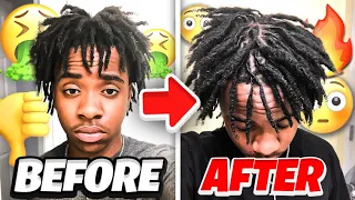 RETWISTING MY FREEFORM DREADS😱🔥 *HAIR TRANSFORMATION*