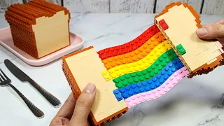 LEGO CHEESY Rainbow Sandwich Recipe🌈 | Brick Masterpiece with Lego Cooking