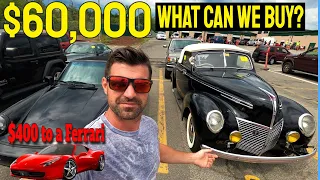 Dealer Auction Day! Turning $400 into a Ferrari - What can we buy!? - Flying Wheels