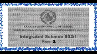 Grade 9 Integrated science paper 2 for 2017