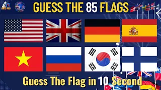 Guess The Flag in 10 Second | Guess 85 Countries From Their Flags, Capitals or Major Cities #QuizABC