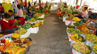 Massive food tour, vegetables, fruits, meat, massive supplies of street food