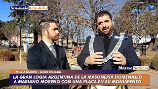 La Gran Logia Argentina de la Masonería homenajeó a Mariano Moreno con una placa en su monumento