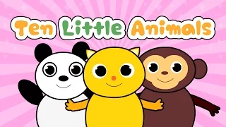 Ten Little Animals Pandas Kittens Monkeys | Children Nursery Rhyme | Kids Songs | Baby Puff Puff
