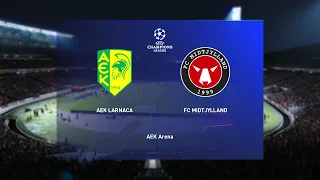 ⚽ AEK Larnaca vs FC Midtjylland ⚽ | UEFA Champions League (26/07/2022) | PES 2021