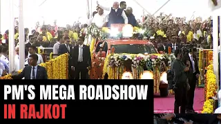 PM Modi In Rajkot | PM Modi Holds Mega Roadshow In Gujarat's Rajkot