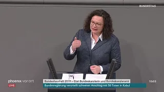 Generaldebatte im Bundestag: Rede von Andrea Nahles am 21.11.2018