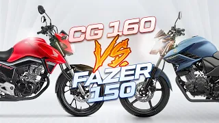 NOVA CG 160 vs FAZER 150 2022: QUAL A MELHOR? COMPARATIVO TÉCNICO E VISUAL