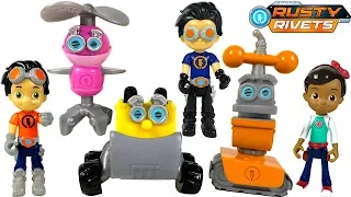 RUSTY RIVETS NIKELODEON COLLECTION WITH RUBY WHIRLY ANT DRILL BYTES CRUSH JET PACK & KART BUILD