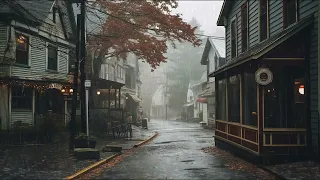 Rainy autumn day in a small town — ASMR ambience to sleep and study cozy (no ads)