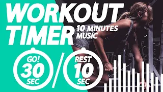 10 Minutes Workout Timer / 30/10 / With Music [Tabata Timer]