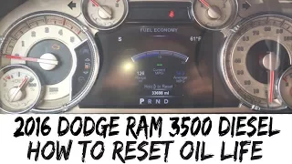 How To Reset Oil Life 2018 Dodge Ram 3500 Diesel 17 16 18
