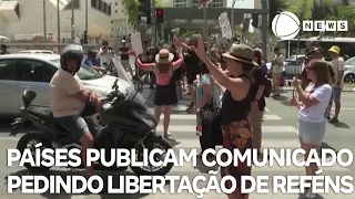 Países publicam comunicado pedindo libertação de reféns