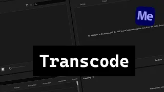 How to TRanscode Footage in Media Encoder