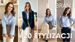 Elegancka szafa kapsułowa na wiosnę - ponad 20 stylizacji z 8 ubrań!
